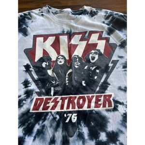 KISS-DESTROYER '76-TIE DYE T-SHIRT‎ 2XL Simmons,Stanley,Frehely